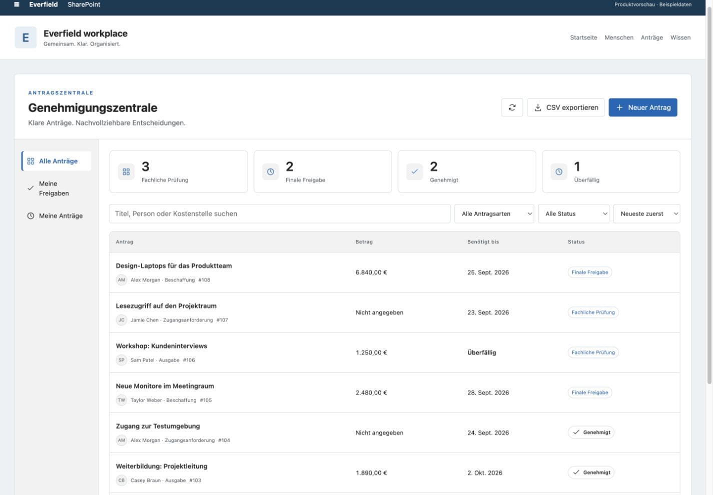 Approval Center Pro — SharePoint web part, Light SharePoint theme