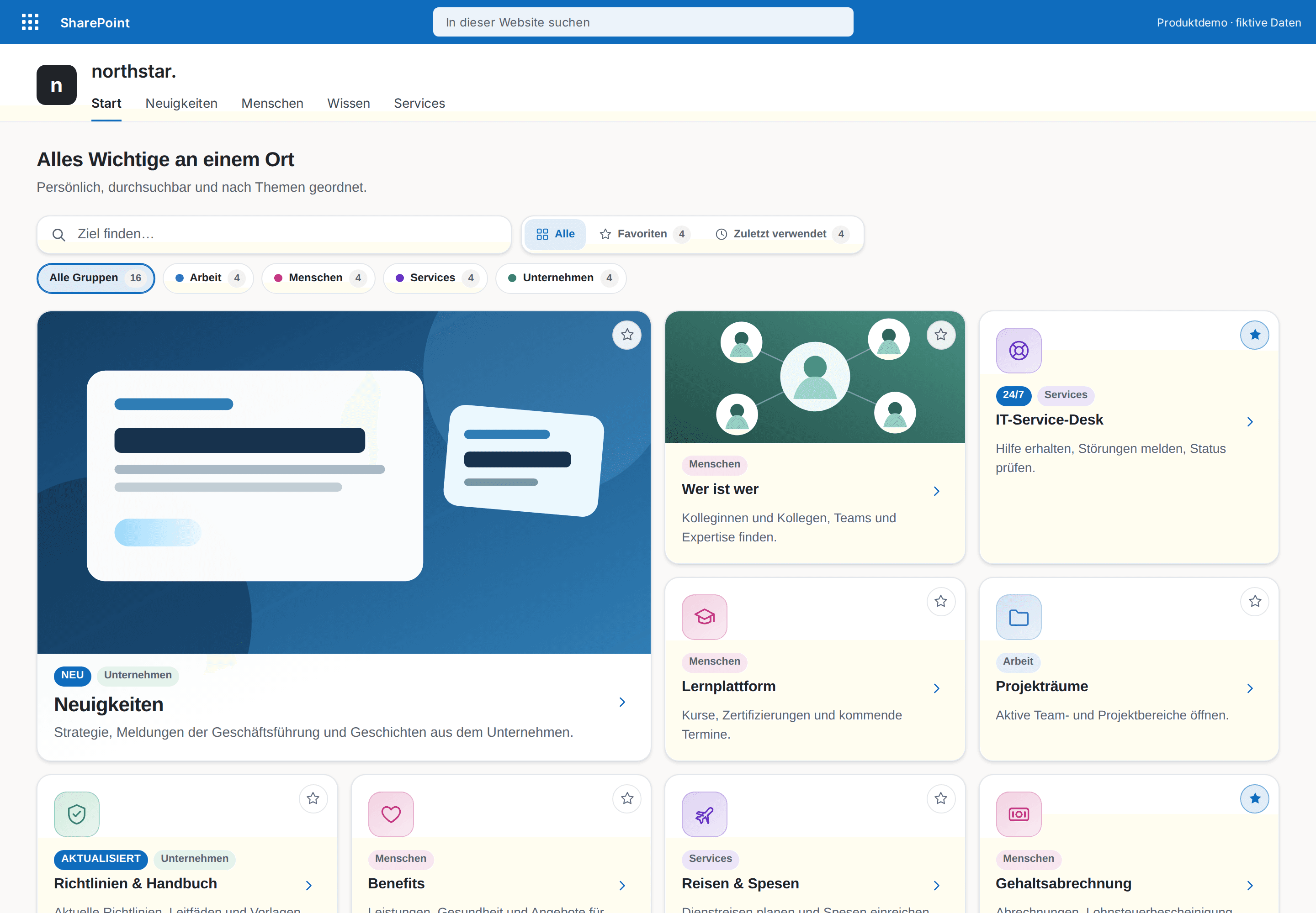 Quick Links Premium — SharePoint-Webpart, Helles SharePoint-Design